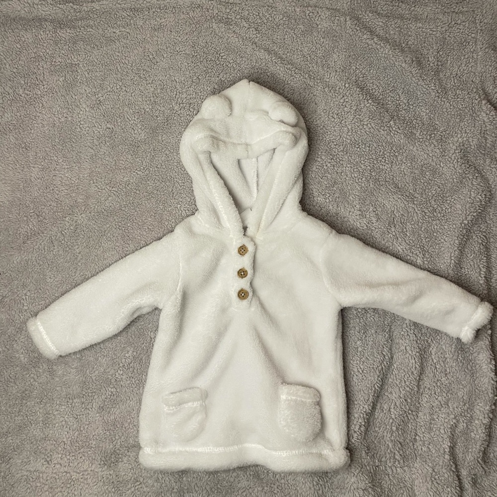 Infant Soft Fuzzy Hoodie with Ears Size 9 Months